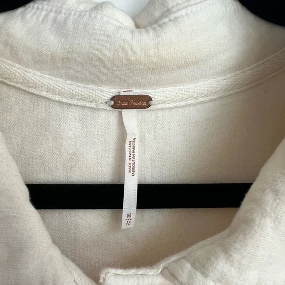 Free People Cream Button-Up Women's Shacket - Picture 3 of 4